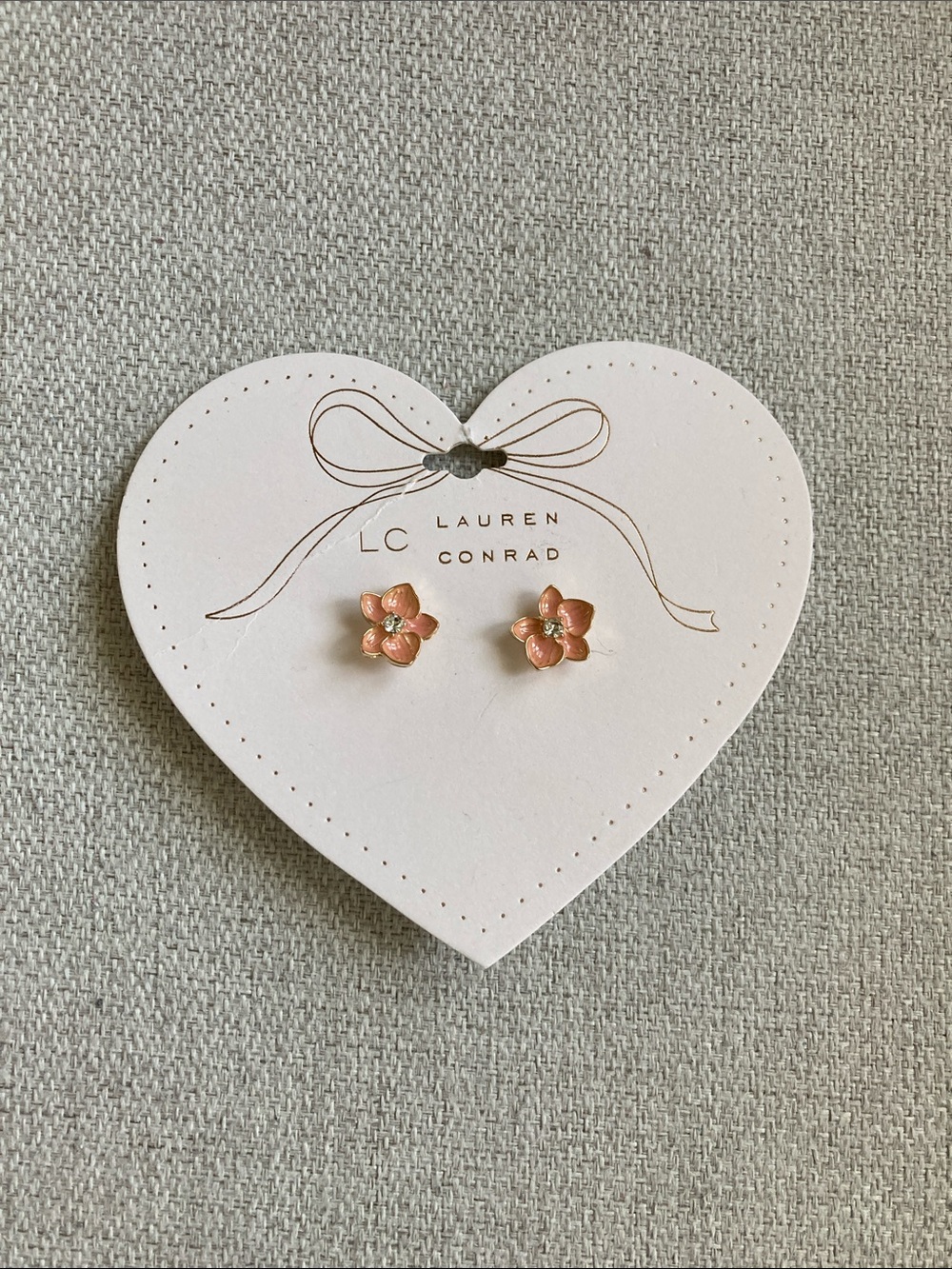 Lauren Conrad Pink Flower Stud Earrings